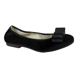 1691 - Black Velvet Flats for Girl/Teen/Women by London Kids