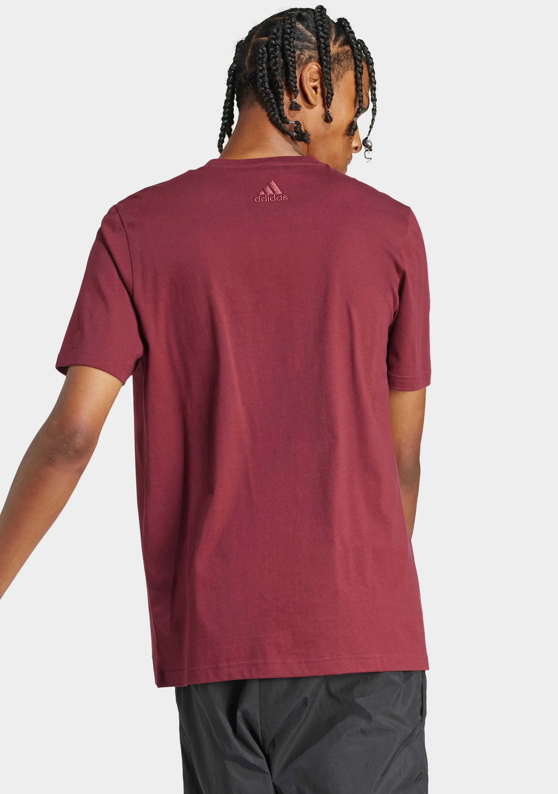 Adidas Men's Essentials Single Jersey Big Logo Tee Burgundy