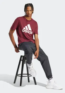 Adidas Men's Essentials Single Jersey Big Logo Tee Burgundy