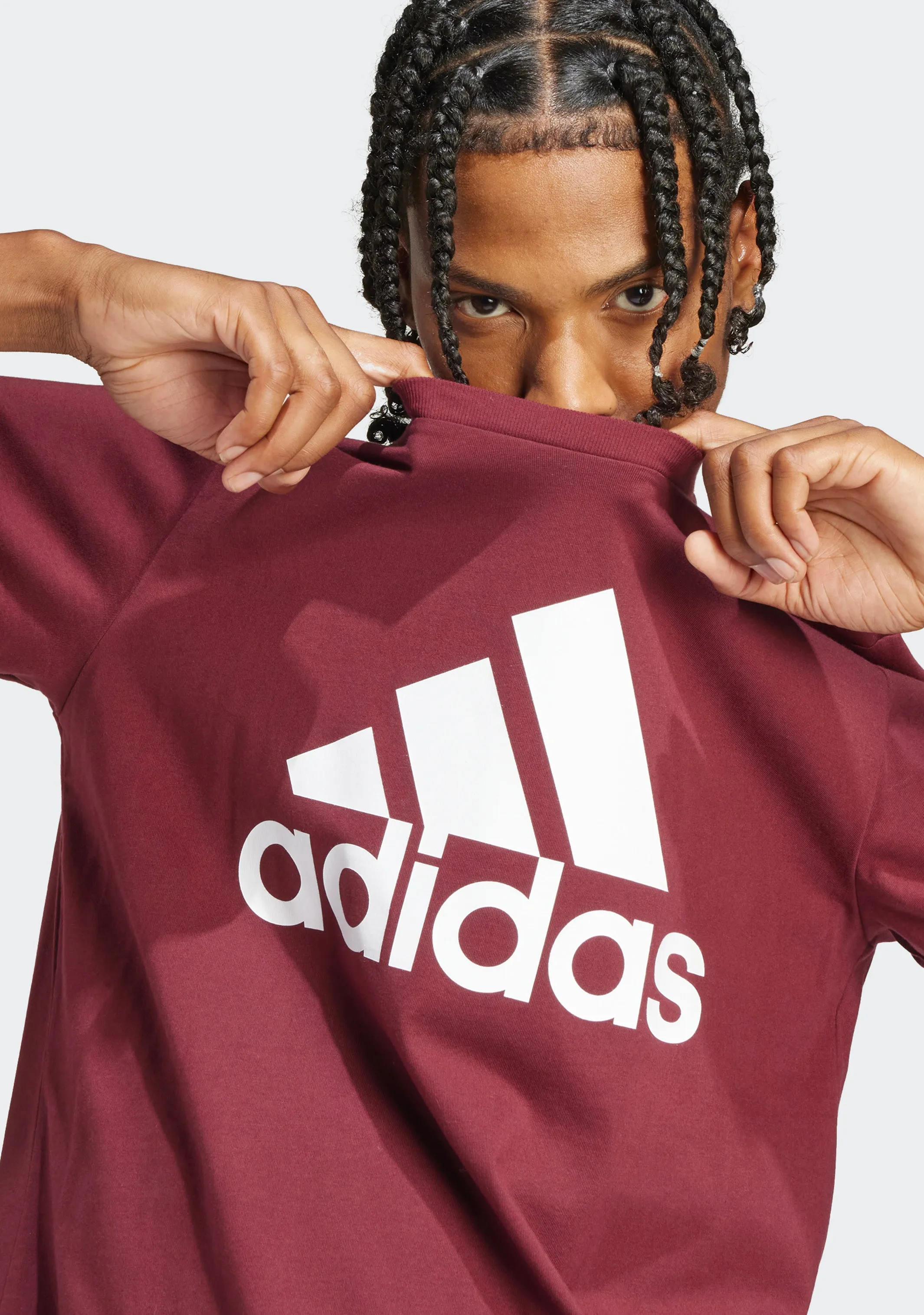 Adidas Men's Essentials Single Jersey Big Logo Tee Burgundy