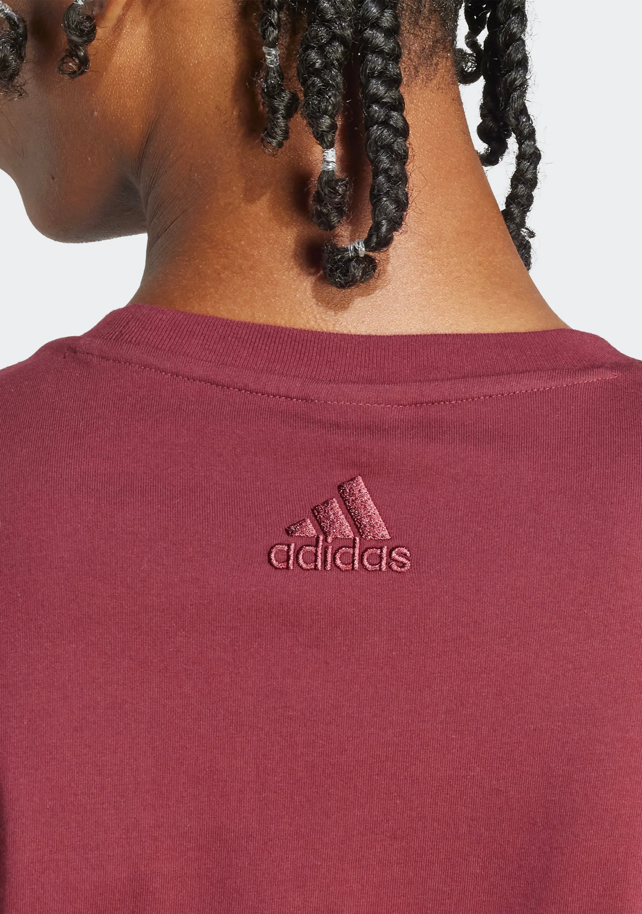 Adidas Men's Essentials Single Jersey Big Logo Tee Burgundy