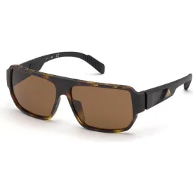 Adidas Men's Sunglasses - Dark Havana Full Rim Rectangular Frame | ADIDAS SP0038 52E