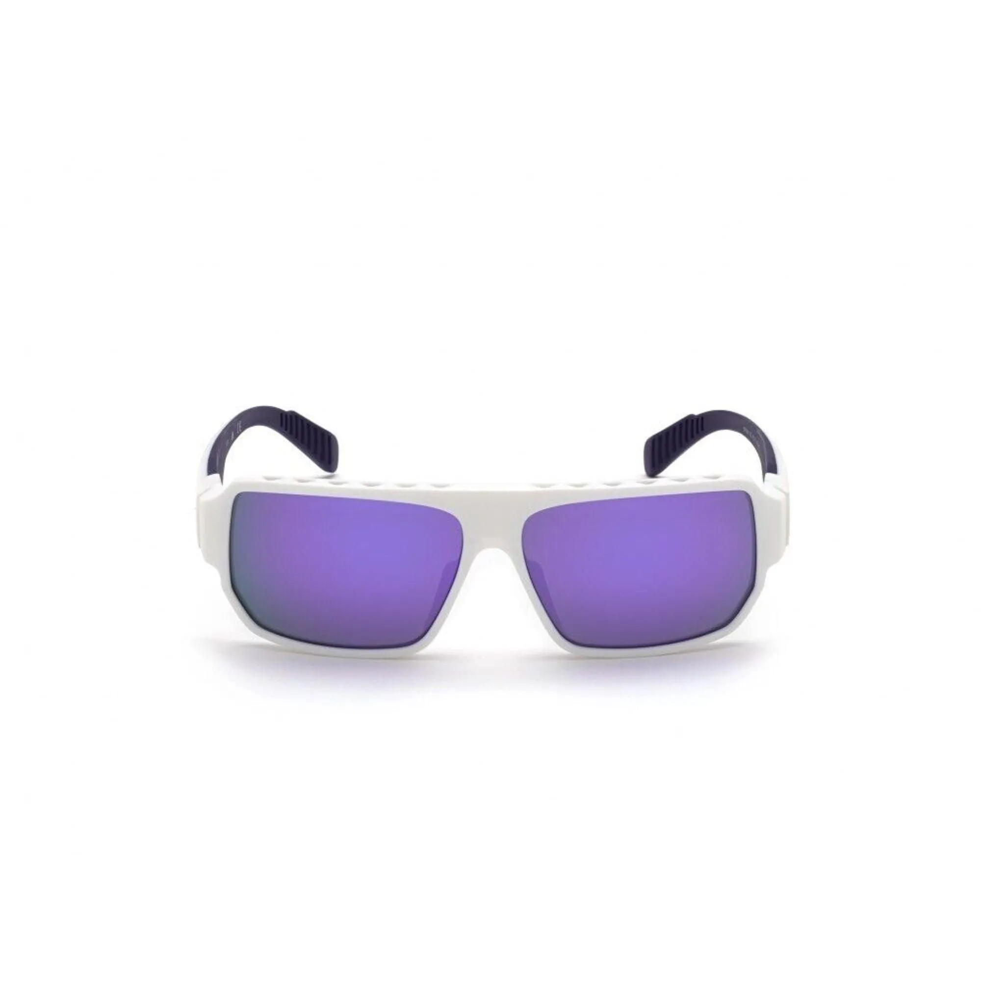 Adidas Men's Sunglasses - White Rectangular Frame Violet Lens | ADIDAS SP0038 21Z