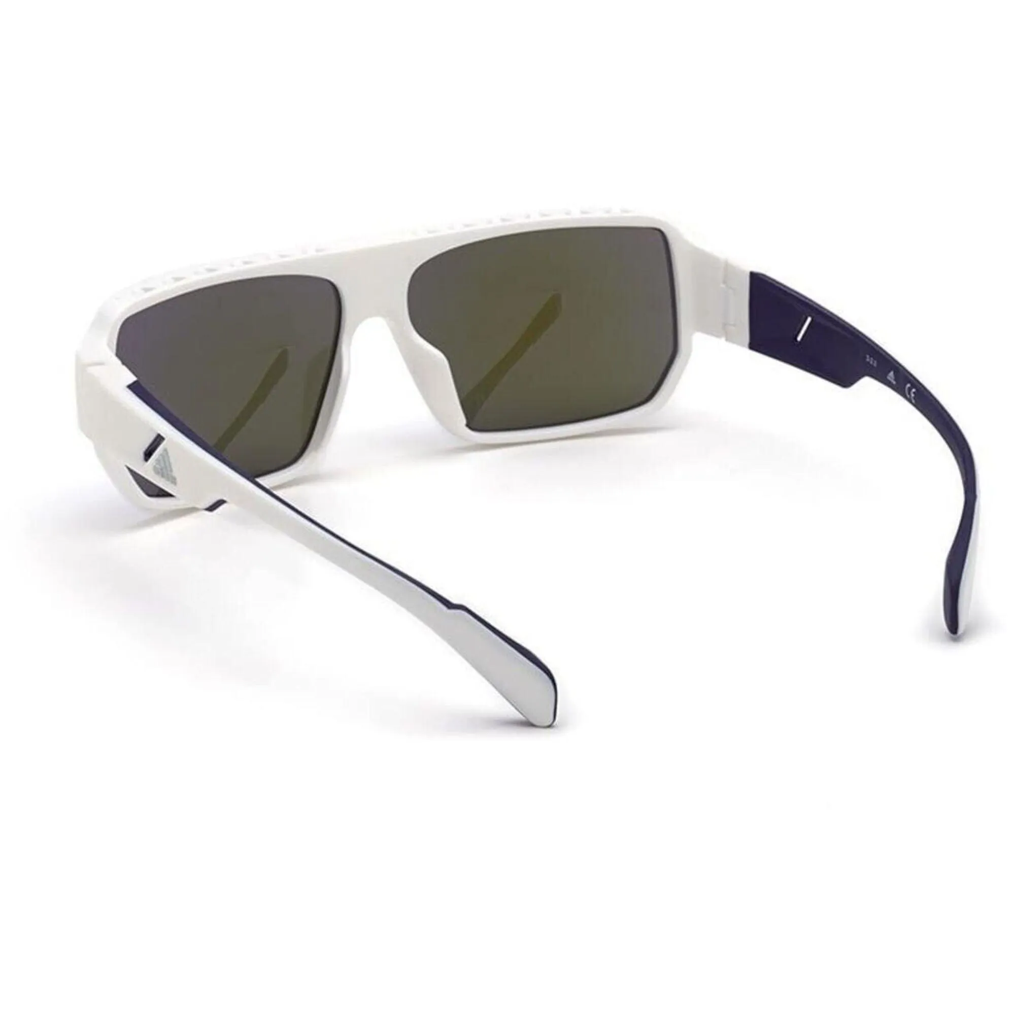 Adidas Men's Sunglasses - White Rectangular Frame Violet Lens | ADIDAS SP0038 21Z