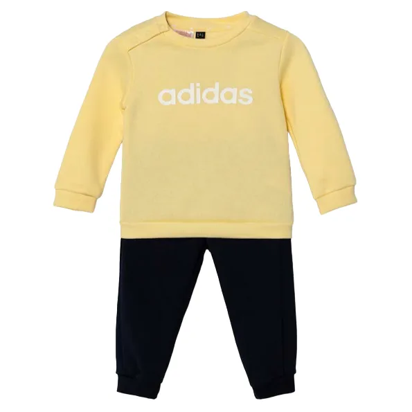 Adidas tuta da infant con felpa girocollo IZ4970 giallo-nero