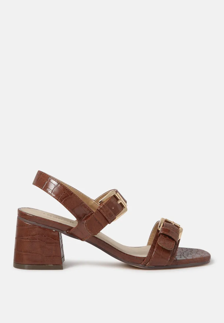 Amara Croc Textured Slingback Sandals