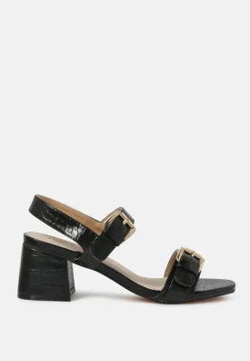 Amara Croc Textured Slingback Sandals