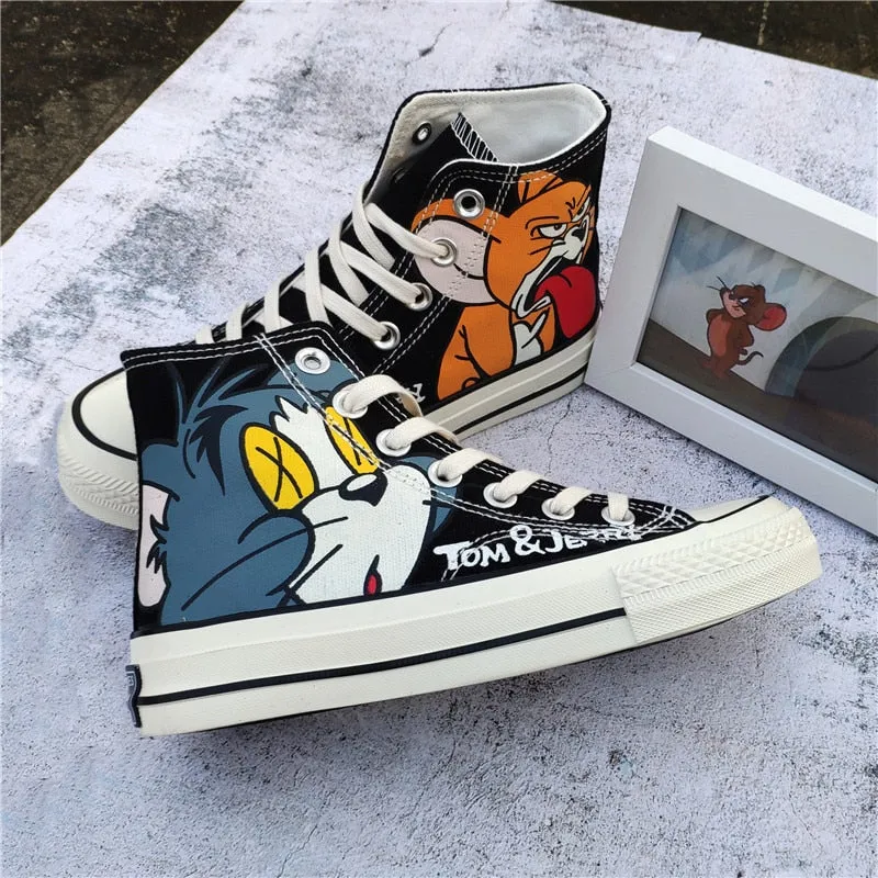 AshoreShop Womens Platform High Cartoon Printed Sneaker Shoes