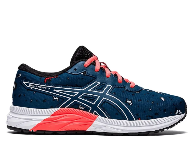 Asics Gel Excite 7 Kids Running Shoe (Mako Blue/White)