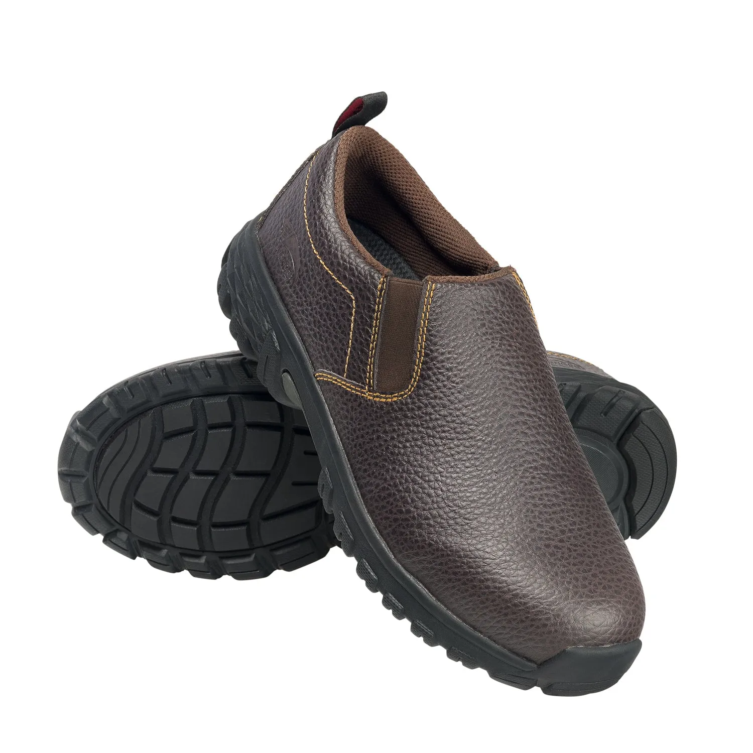 Avenger Mens Flight Brown Leather Slip-On Shoes