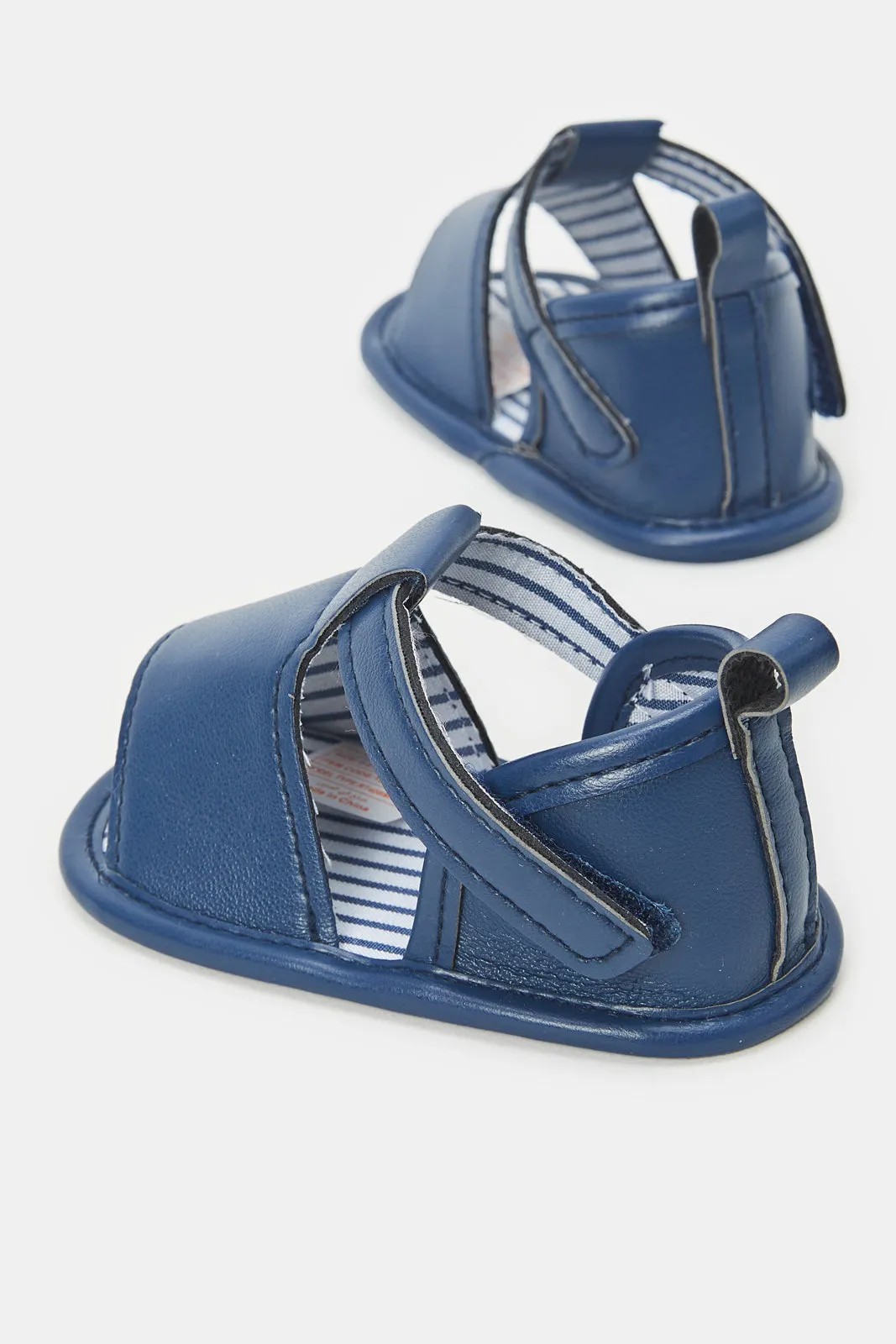 Baby Navy Plain Pram Shoe