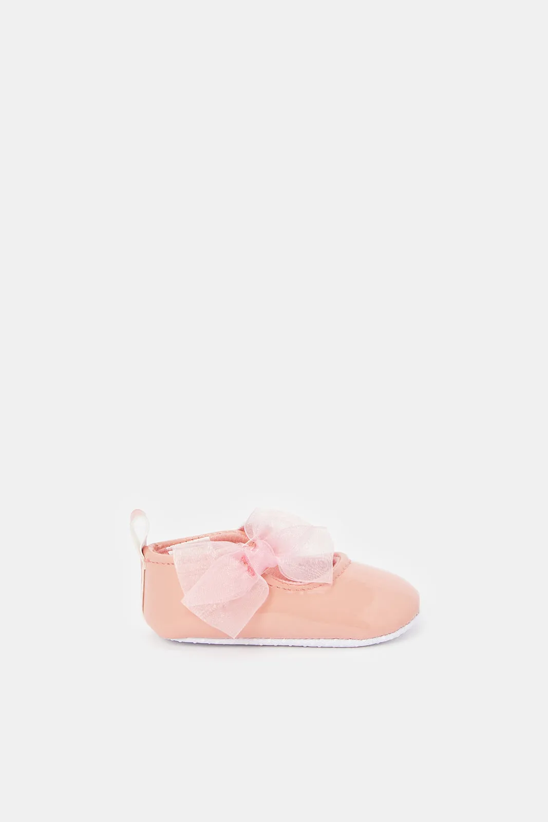 Baby Pink Bow Pram Shoe