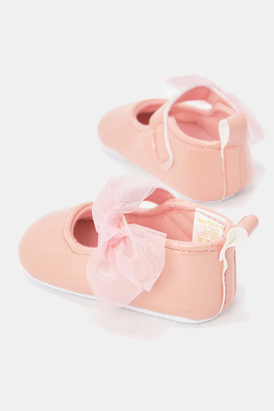 Baby Pink Bow Pram Shoe