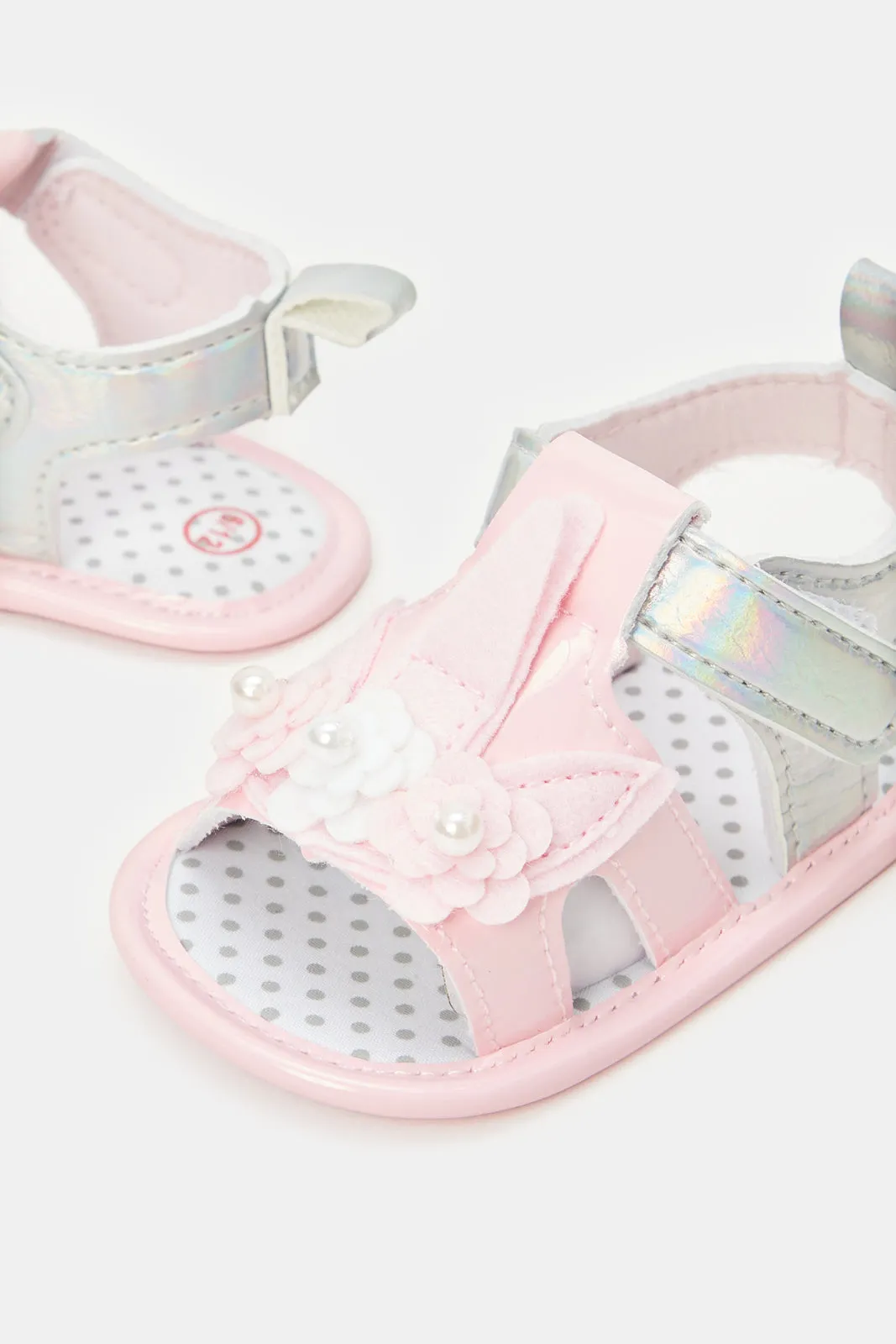 Baby Pink Floral Pram Shoe