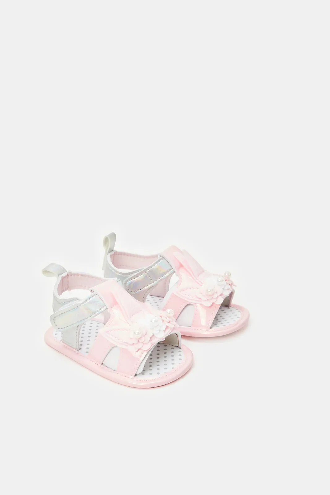 Baby Pink Floral Pram Shoe