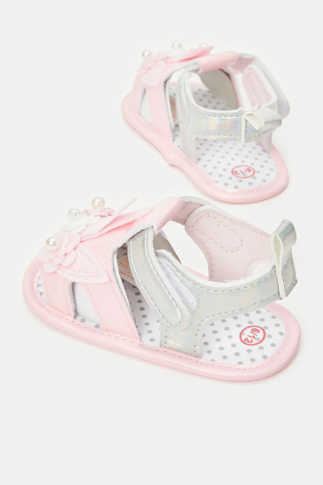 Baby Pink Floral Pram Shoe