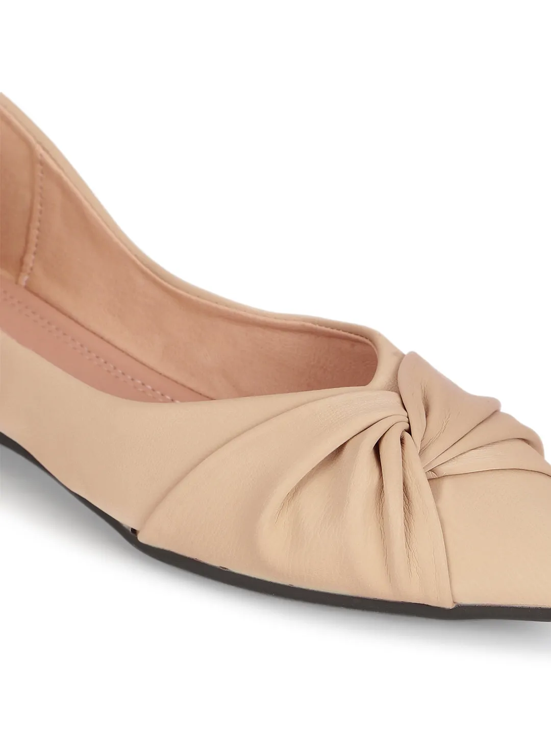 Beige PU Slip-On Stylish Ballerina (TC-RS3647-BEIG)