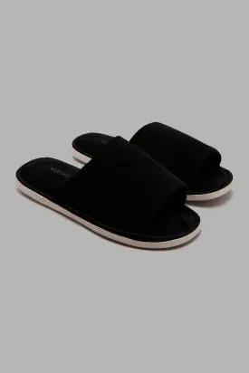 Black Fur Slipper