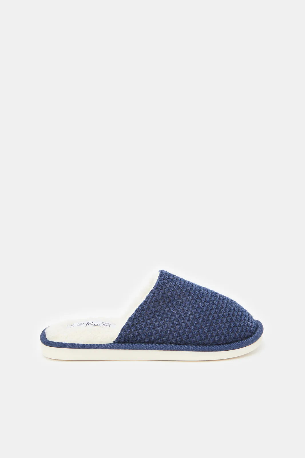 Boys Navy Mule Slippers