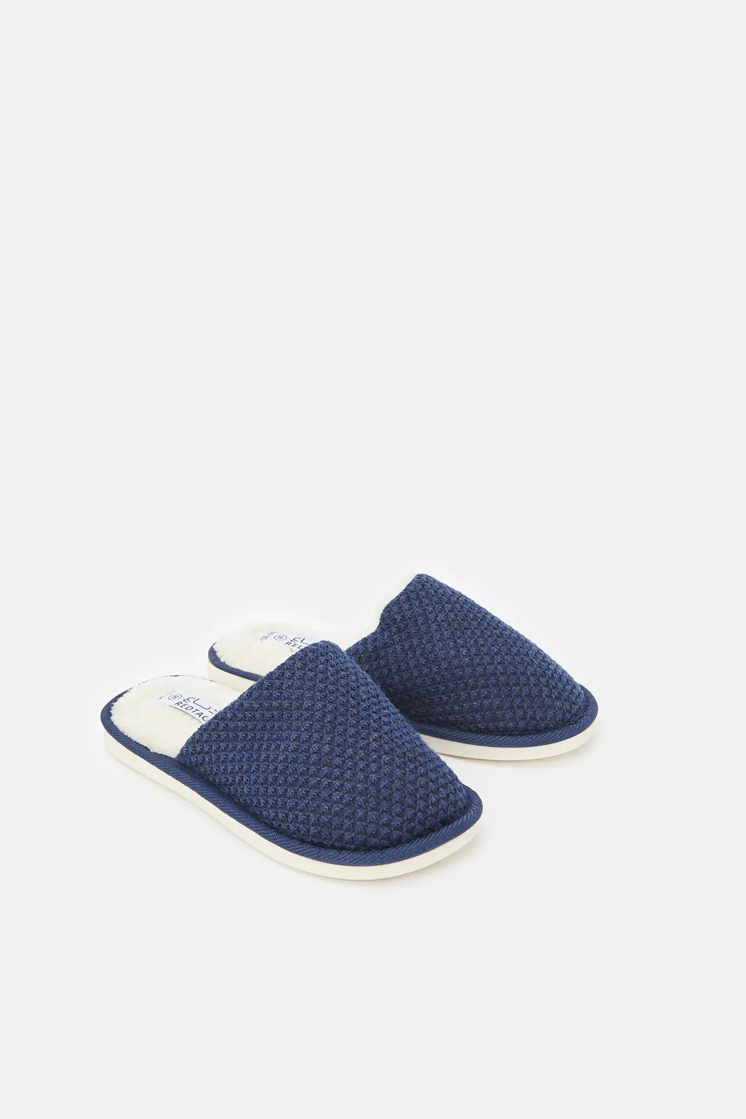 Boys Navy Mule Slippers