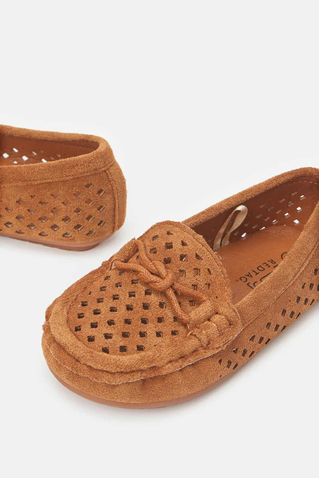 Boys Tan Textured Moccasin