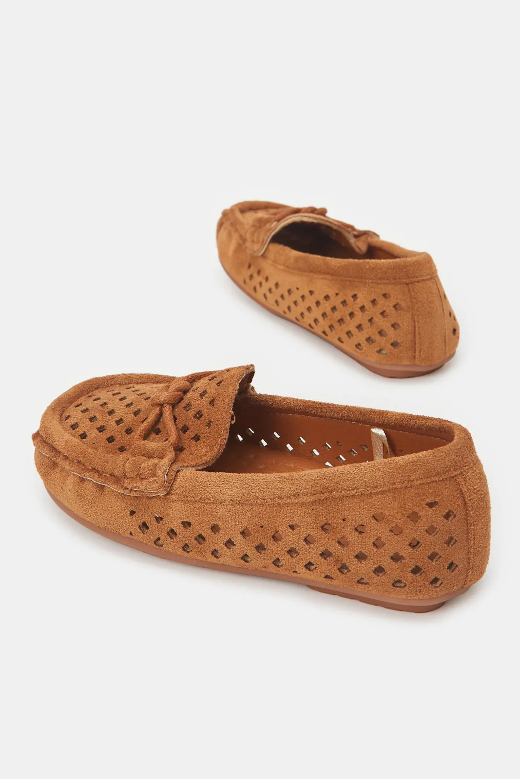 Boys Tan Textured Moccasin