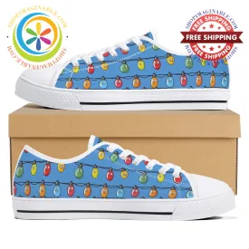 Christmas Lights Ladies Low Top Canvas Shoes