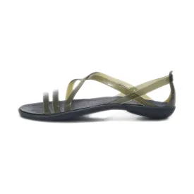 Crocs Isabella Flat Sandals Rubber Green Colour For Women