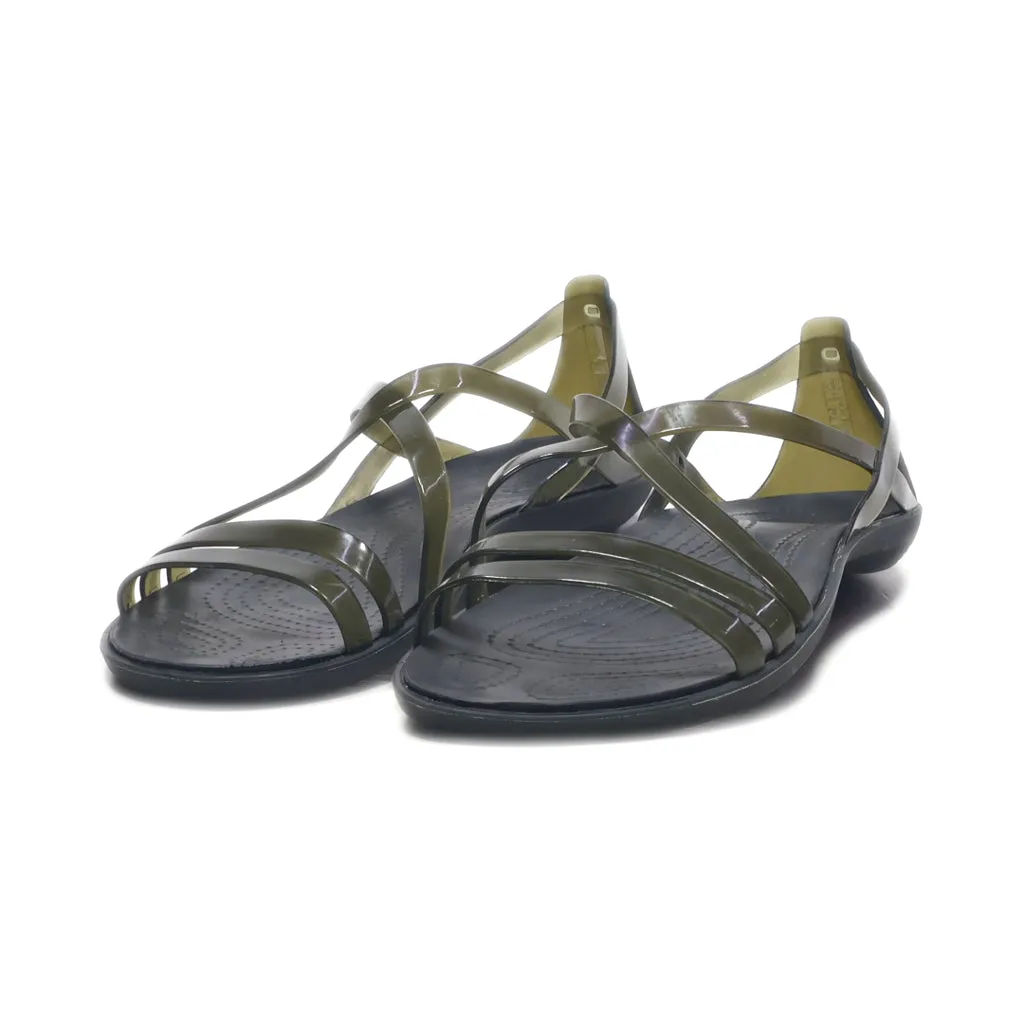 Crocs Isabella Flat Sandals Rubber Green Colour For Women