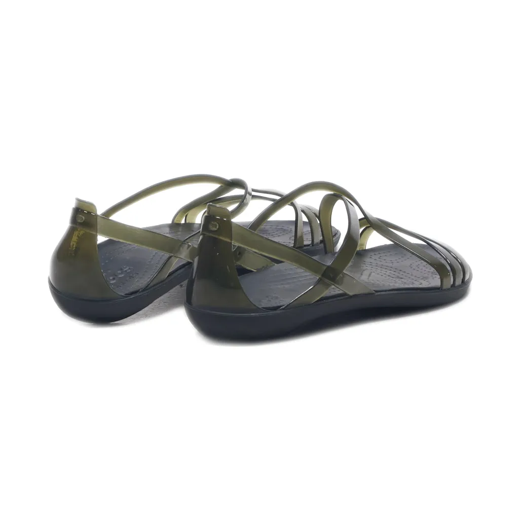 Crocs Isabella Flat Sandals Rubber Green Colour For Women