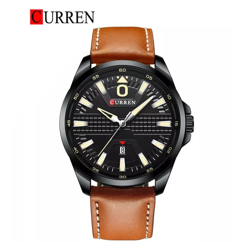 CURREN Original Brand Leather Straps Wrist Watch For Men With Brand (Box & Bag)-8379