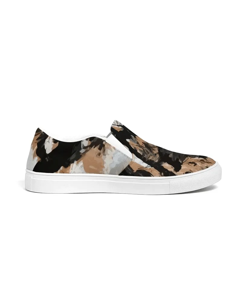 Custom Design, Women's Slip-On Canvas Shoe - Earth Tones