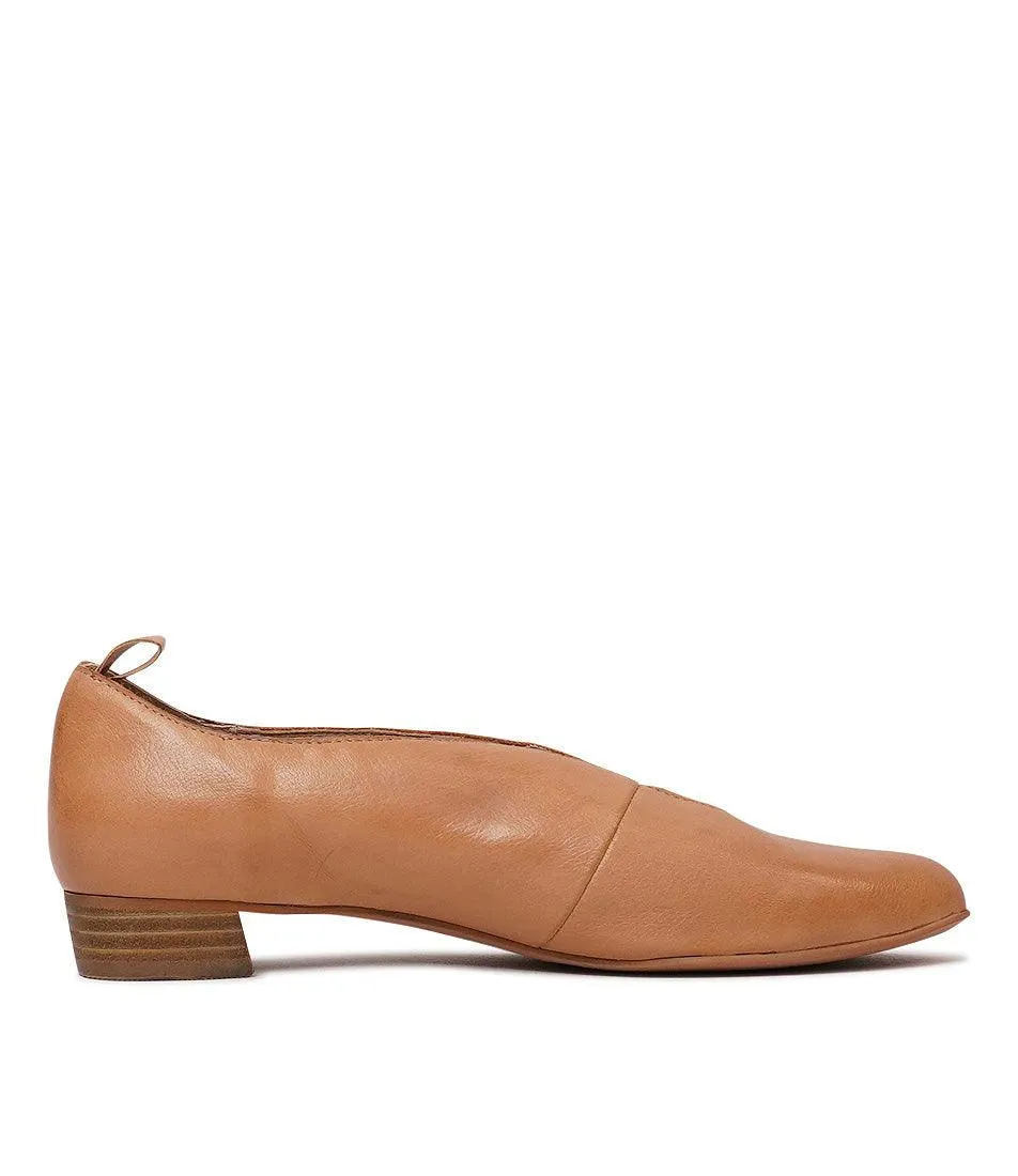 Esker Dark Tan Leather Flats