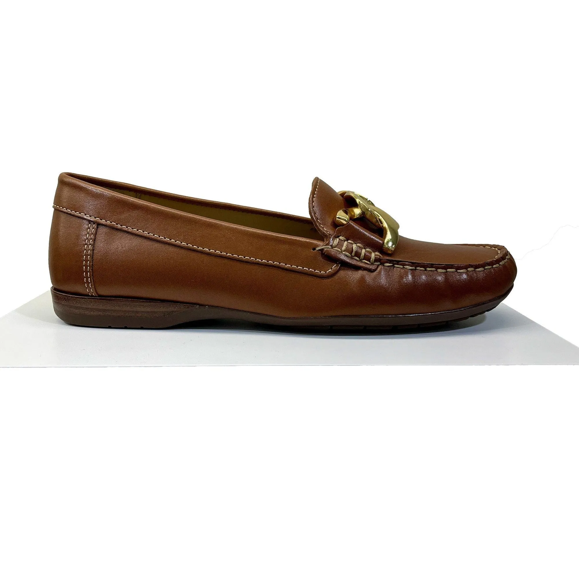 EYS Grace Ladies Cognac Leather Slip On Shoes