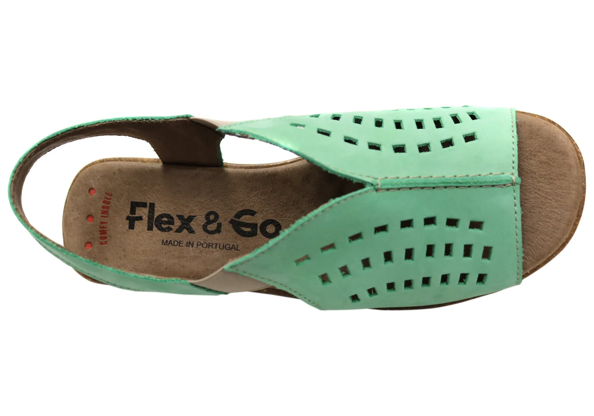 Flex & Go Rochela Womens Comfortable Leather Sandals Made In Portugal