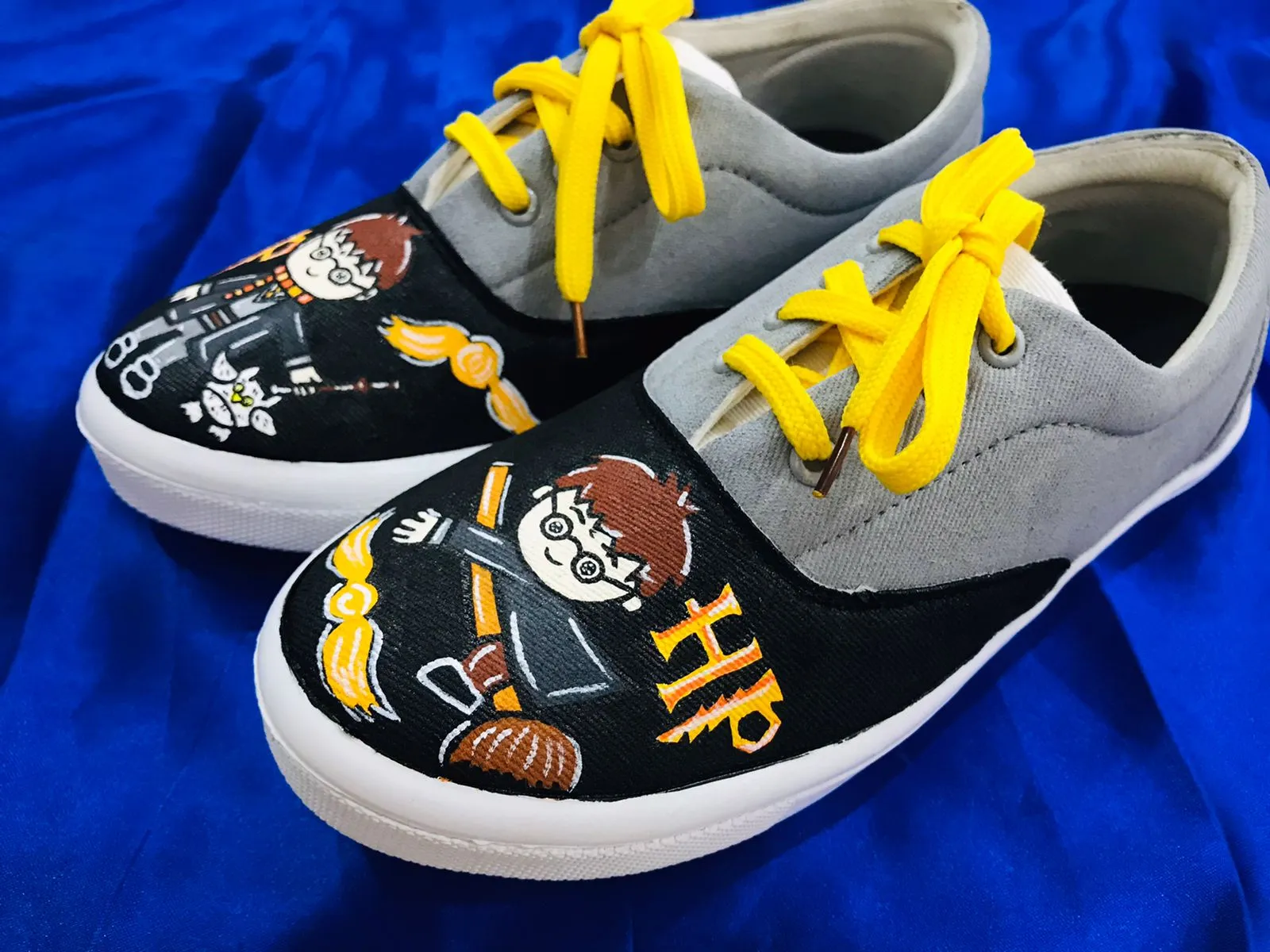 Funky N Trendy hand painted water resistant harry potter theme black casual shoes