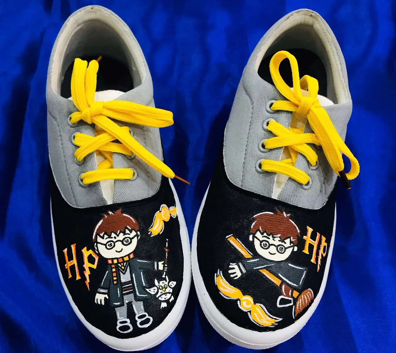 Funky N Trendy hand painted water resistant harry potter theme black casual shoes