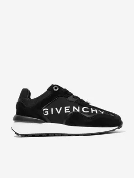 Givenchy Boys Suede Logo Runner Trainers in Black