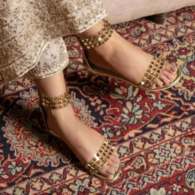 Gold Studded Flats Stellar