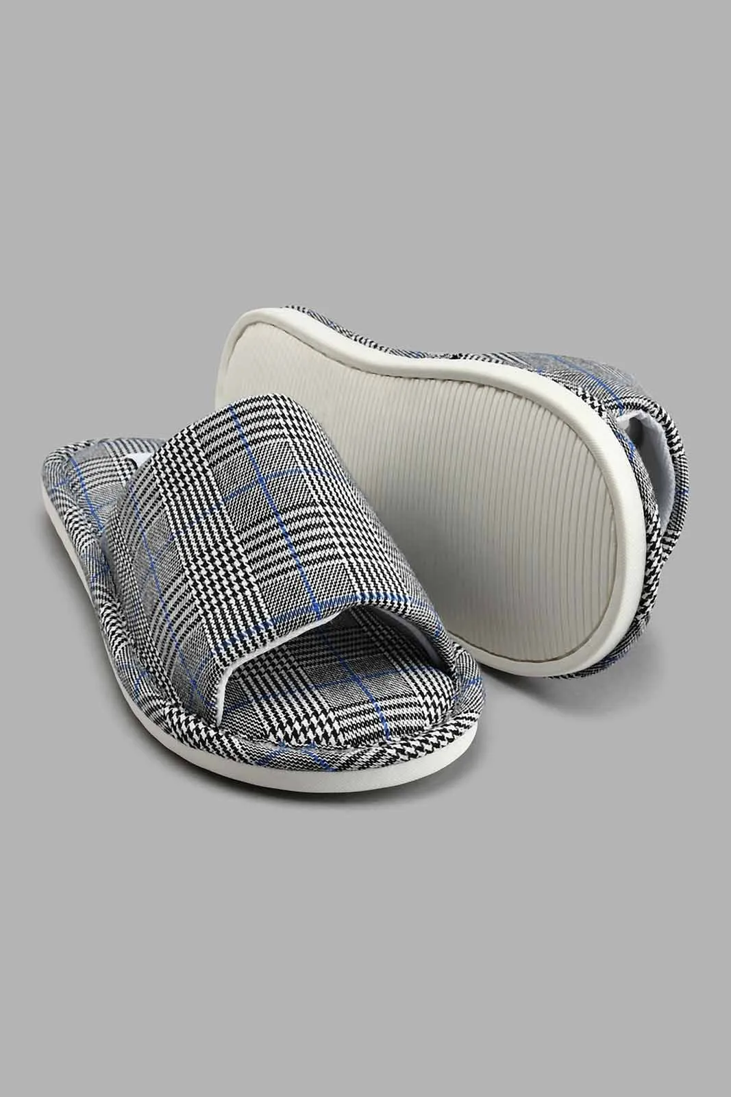 Grey Checkered Soft Slipper