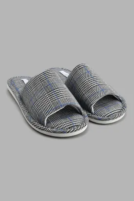 Grey Checkered Soft Slipper