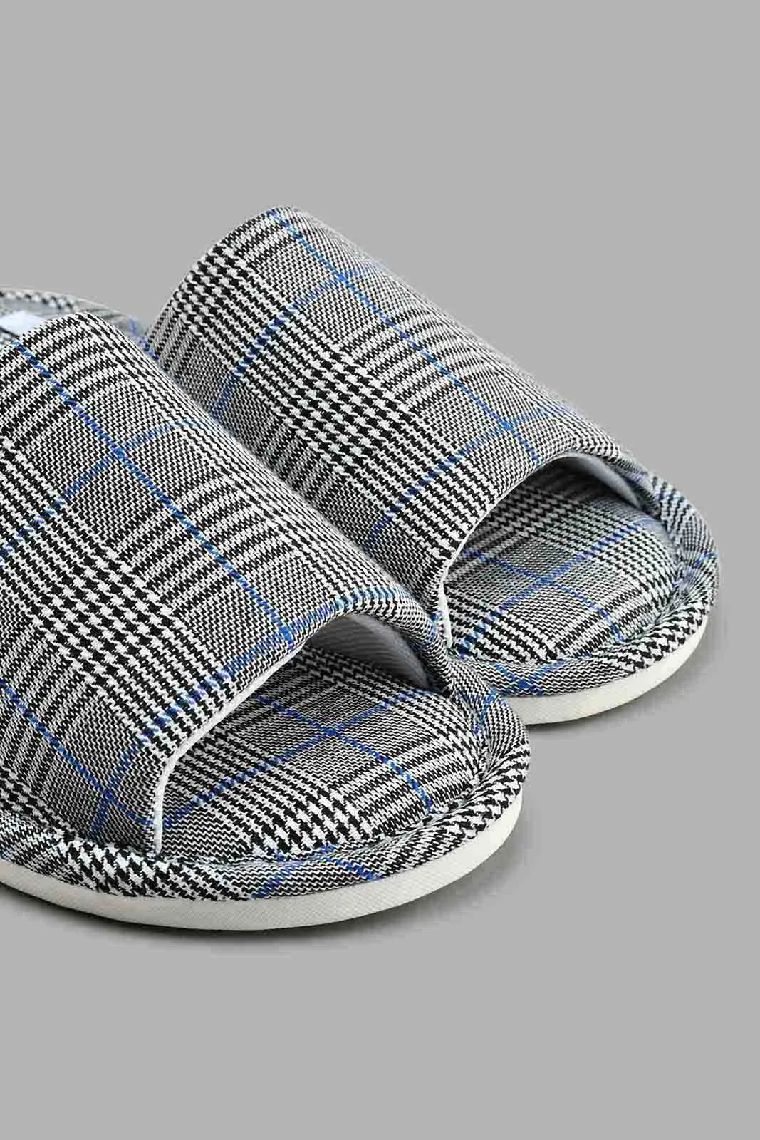 Grey Checkered Soft Slipper