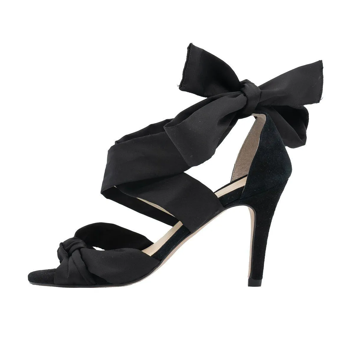 Helia Strap High-Heel Sandals Fabric Black Colour For Women