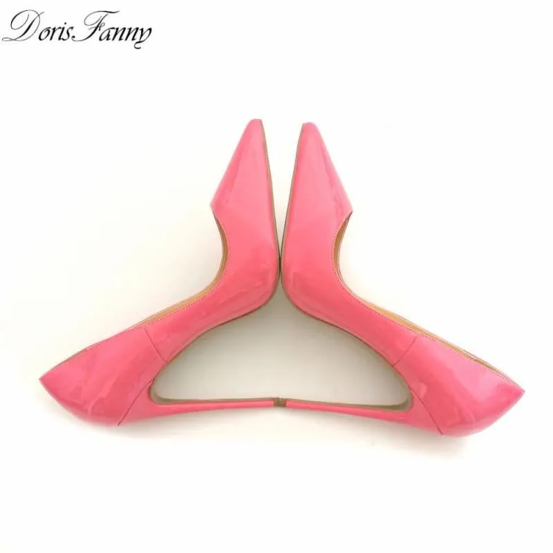 Hot Pink Patent Leather Sexy Stiletto High Heels Pumps