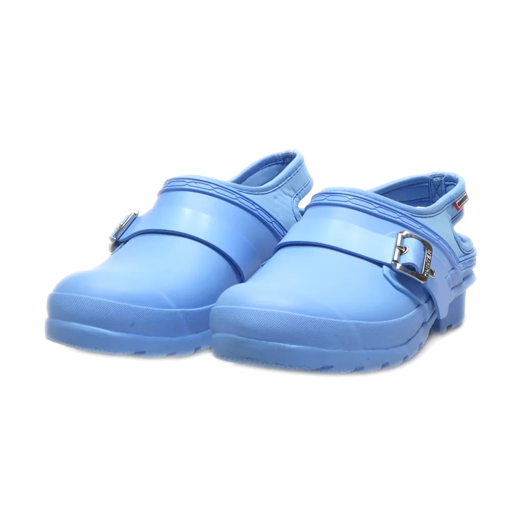 Hunter Slingback Clogs Rubber Blue Colour For Women