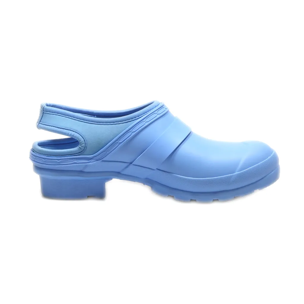 Hunter Slingback Clogs Rubber Blue Colour For Women