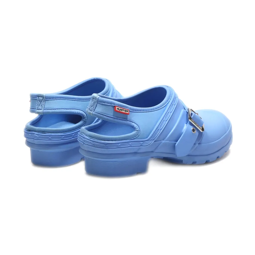 Hunter Slingback Clogs Rubber Blue Colour For Women