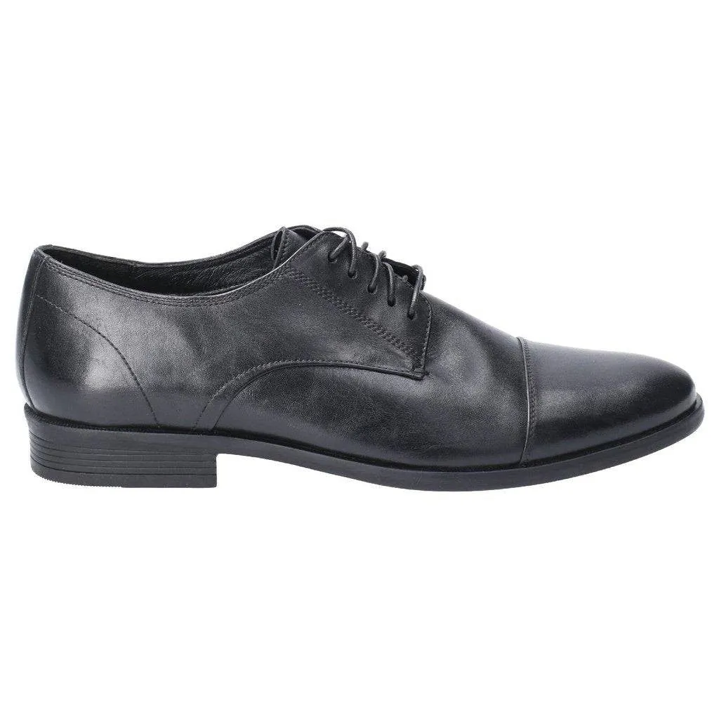 Hush Puppies Ollie Mens Black Leather Toe Cap Shoes