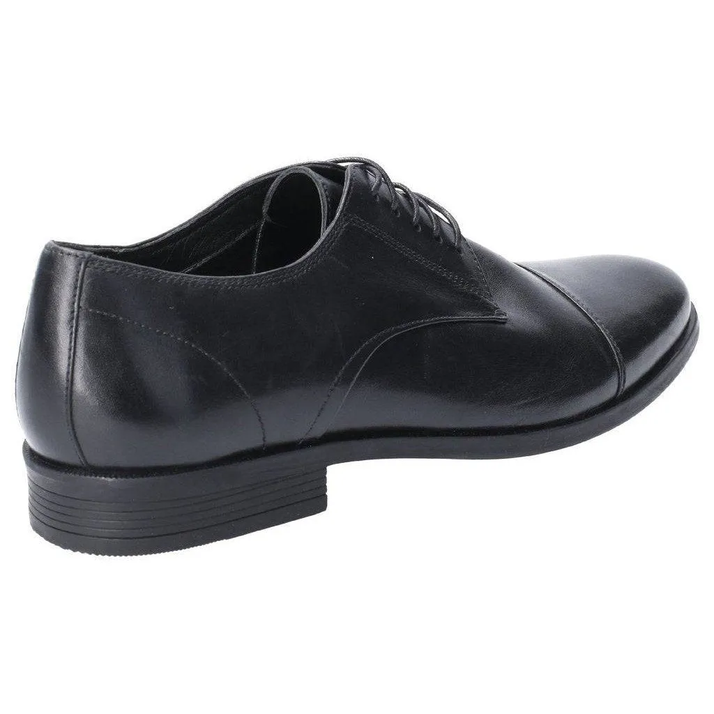 Hush Puppies Ollie Mens Black Leather Toe Cap Shoes