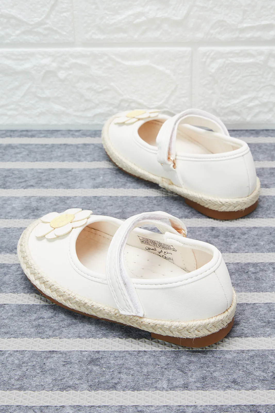 Infant Girls White Floral Espadrilles